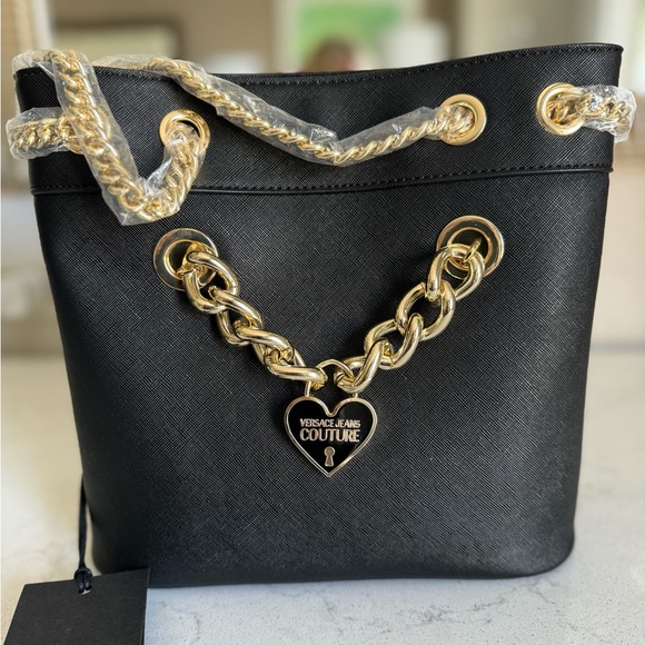 NWT Versace Couture Black & Gold Small Tote Purse.  Perfect Condition. - Picture 12 of 12